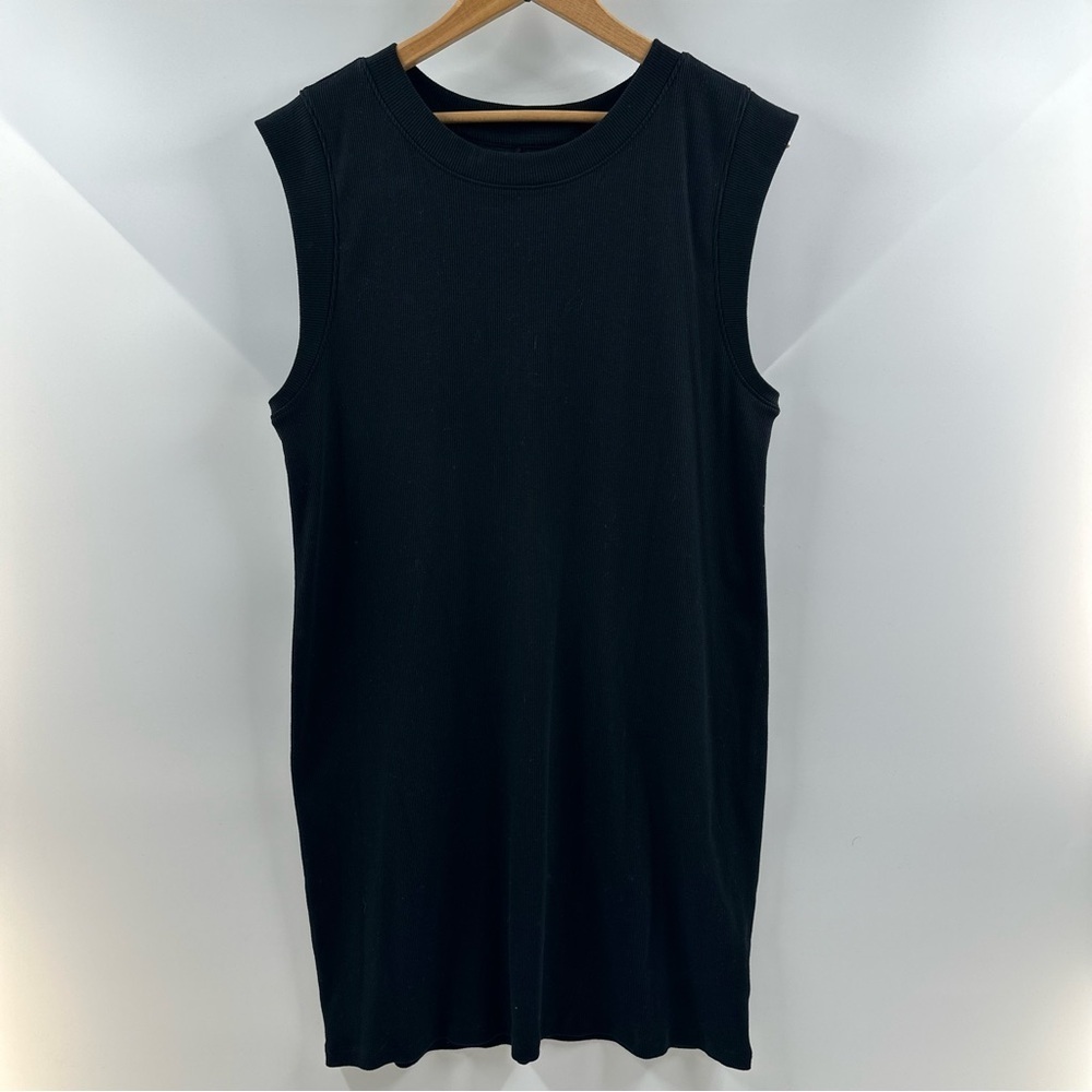 A New Day Black Ribbed Tank Dress – Size L